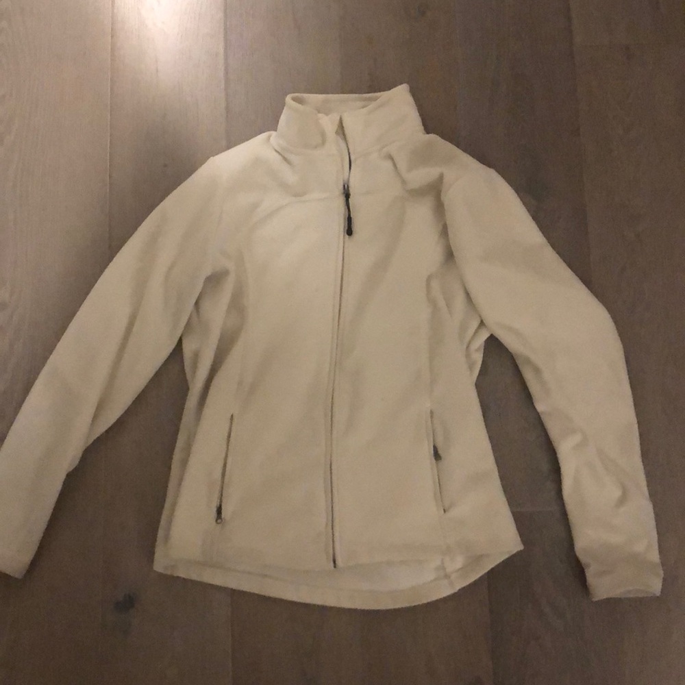 white fleece zip up